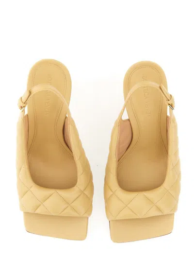 Shop Bottega Veneta Slingback Sandal Padded In Beige