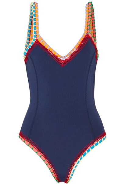 Shop Kiini Tasmin Crochet-trimmed Swimsuit