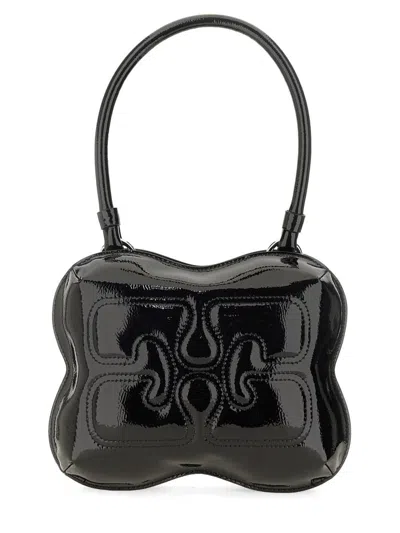 Shop Ganni Hand Bag "butterfly" In Black