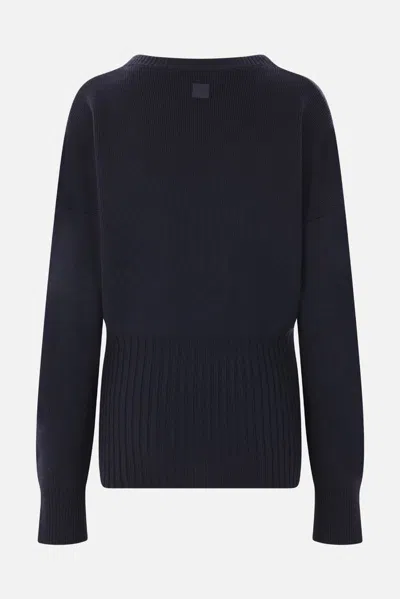 Loewe Long Ribbed Wool Sweater In Blue
