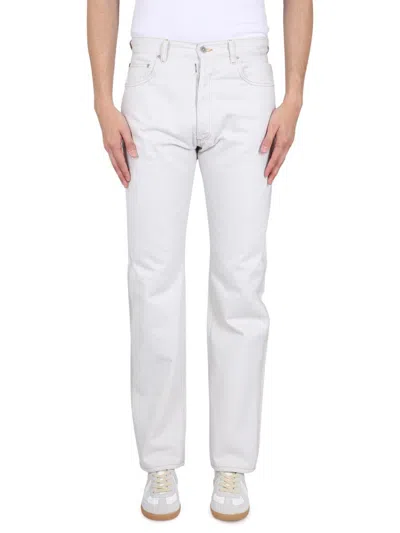 Shop Maison Margiela Straight Leg Pants In White