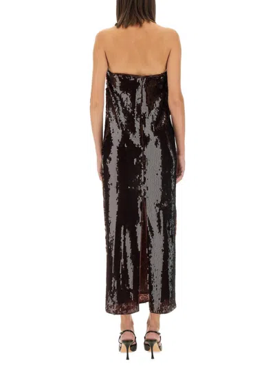 Shop Staud Casey Long Dress In Brown