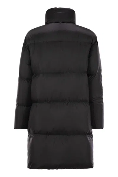 's Max Mara S Max Mara Seibi Long Down Jacket In Anti Drip Canvas In Black