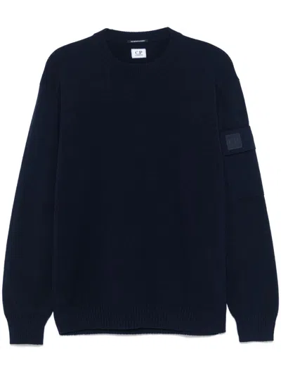 C.p. Company C.p.company Wool Crewneck Sweater In 897 Sky Captain
