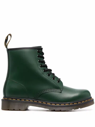 Dr. Martens 1460 Smooth Leather Lace Up Boots In Green