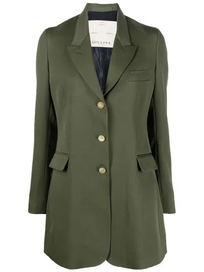 Giuliva Heritage Single Breasted Hunting Blazer With Leather Belt In Green