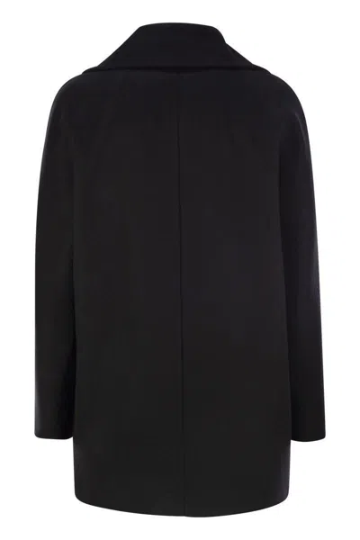 Shop Max Mara Studio Kent - Double-breasted Wool Caban In Black