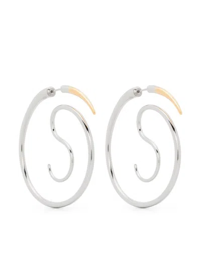 Shop Panconesi Spina Upside Down Hoops Accessories In Grey