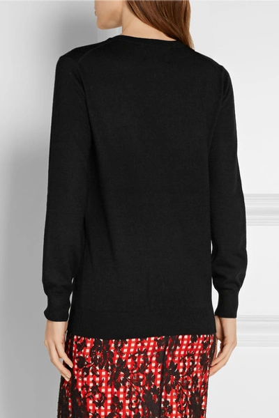 Shop Markus Lupfer Lara Lip Natalie Sequin-embellished Merino Wool Sweater