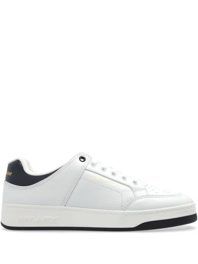Saint Laurent Low-top Sneakers With Contrast Heel Tab In White