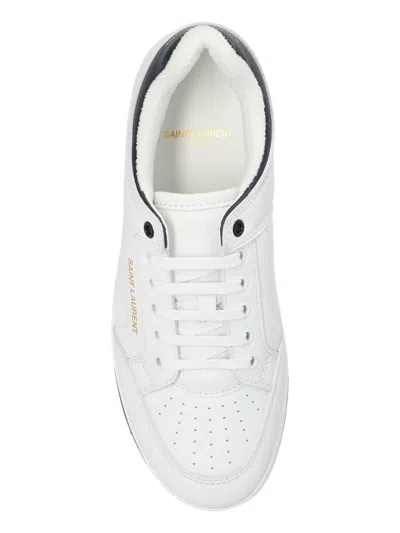 Saint Laurent Low-top Sneakers With Contrast Heel Tab In White