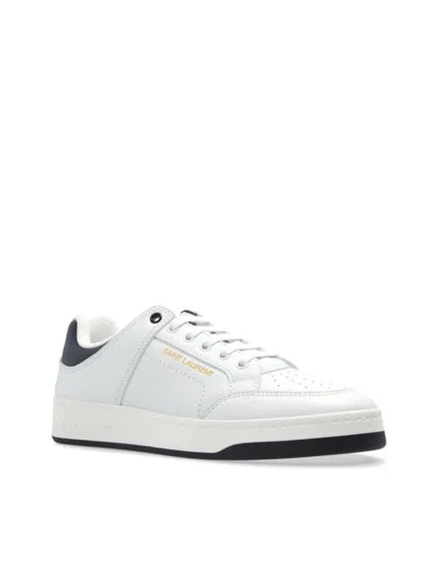 Saint Laurent Low-top Sneakers With Contrast Heel Tab In White