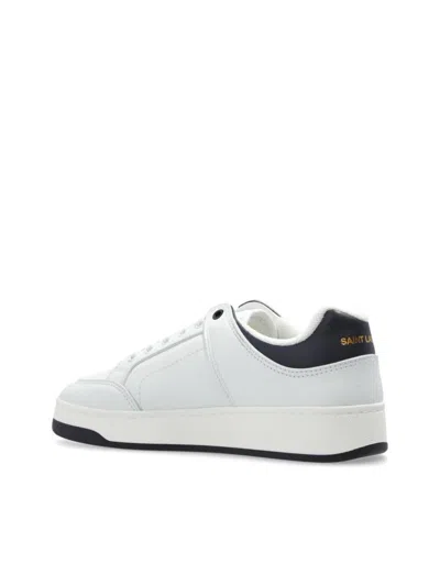 Saint Laurent Low-top Sneakers With Contrast Heel Tab In White
