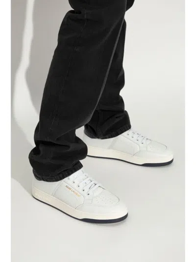 Saint Laurent Low-top Sneakers With Contrast Heel Tab In White