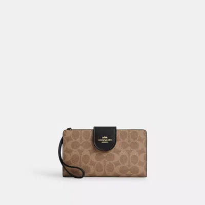 Coach Outlet Phone Wallet In Signature Canvas In Multi