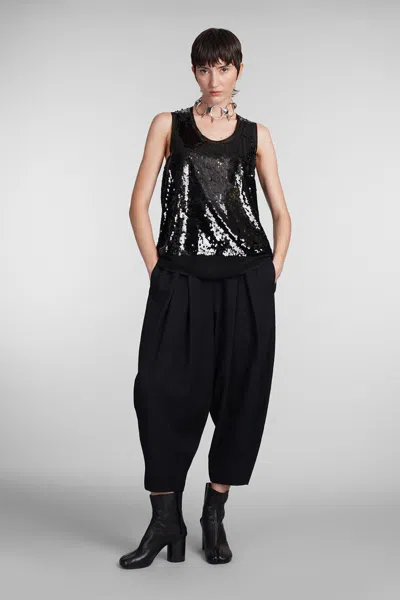 Comme Des Garçons Sequin Tank Top In Black