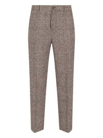Golden Goose Deluxe Brand Men Relax Staright Prince Of Wales Trouser In Brown