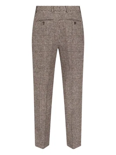 Golden Goose Deluxe Brand Men Relax Staright Prince Of Wales Trouser In Brown