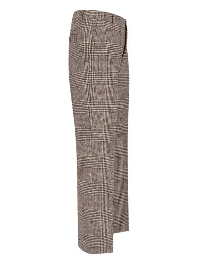Golden Goose Deluxe Brand Men Relax Staright Prince Of Wales Trouser In Brown