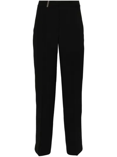 Peserico Tailored Trousers With Elegant Fit And High-quality Fabric In Black