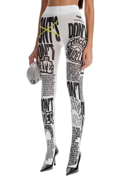 Shop Tyt Printed Tights  X In White