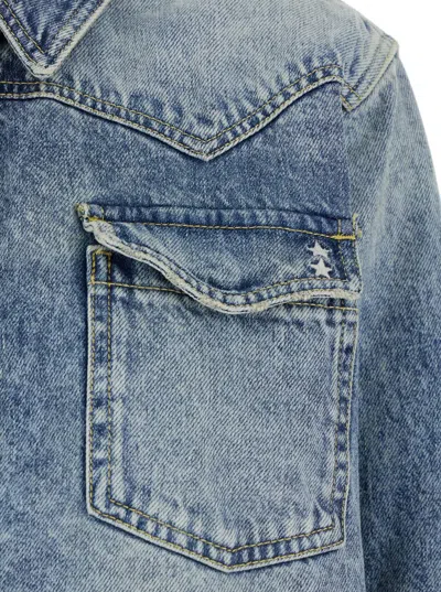 Icon Denim Shirt Jacket With Classic Collar In Blue
