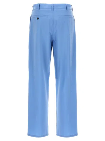 Marni Logo Embroidered Pants With Pockets And Loops In Blue
