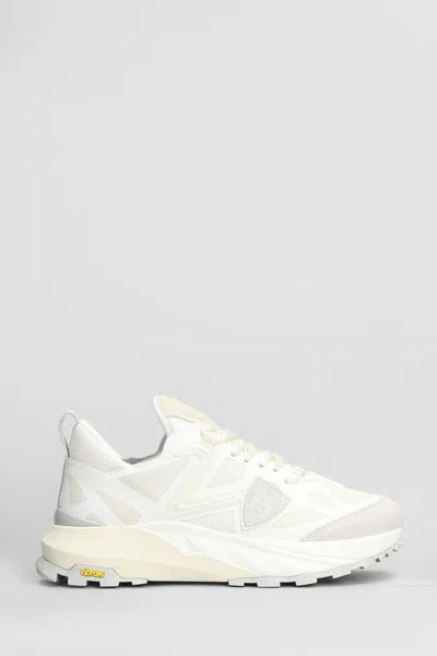 Philippe Model Rocx Low Sneakers In White Fabric In White