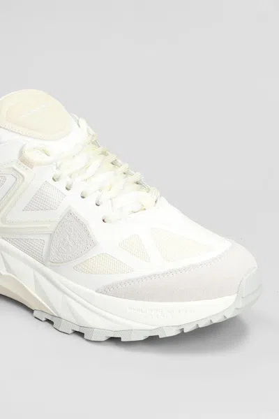 Philippe Model Rocx Low Sneakers In White Fabric In White