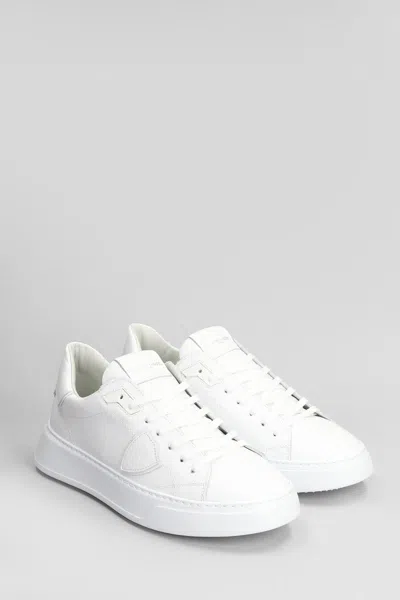 Philippe Model Temple Veau Leather Sneakers In White