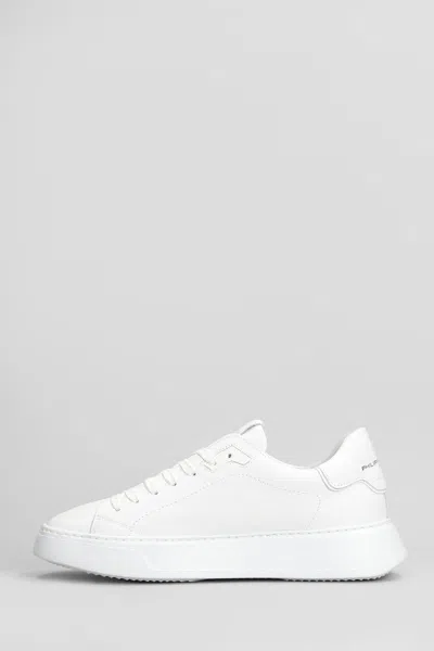 Philippe Model Temple Veau Leather Sneakers In White