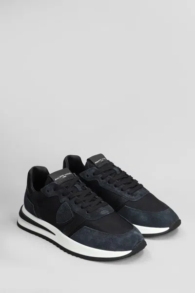 Philippe Model Tropez 2.1 Low Sneakers In Black Suede And Fabric In Black