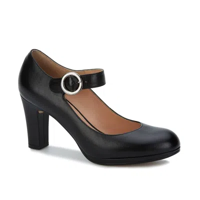 Andrea Leather Heels With Ankle Strap In Black
