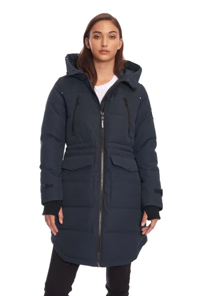 Alpine North Ukon Women's Vegan Down (recycled) Drawstring Parka In Blue