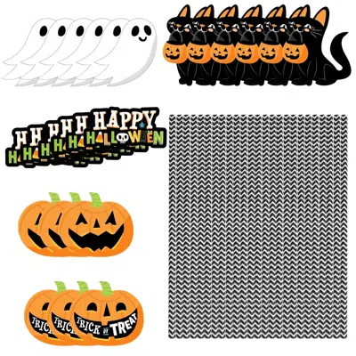 Fresh Fab Finds 25pcs Halloween Party Striped Decorative Paper Straws In Multi