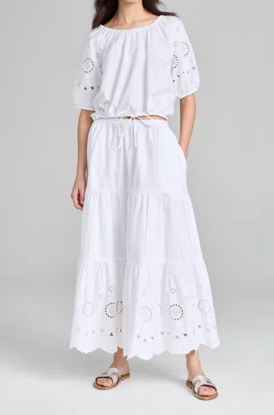 Kerri Rosenthal Gabrielle Eyelet Maxi Skirt White In White