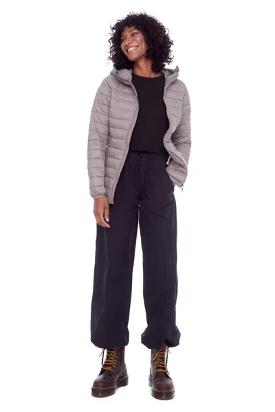Alpine North Yoho Ladies' Women's Vegan Down (recycled) Lightweight Packable Puffer In Grey