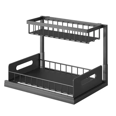 Fresh Fab Finds 2 Tier Black Under Sink Organizers In Black