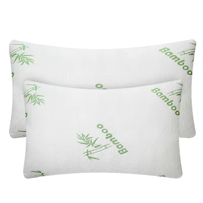Fresh Fab Finds 2pcs Bamboo Memory Foam Pillow For Head Neck Support, Queen Size
