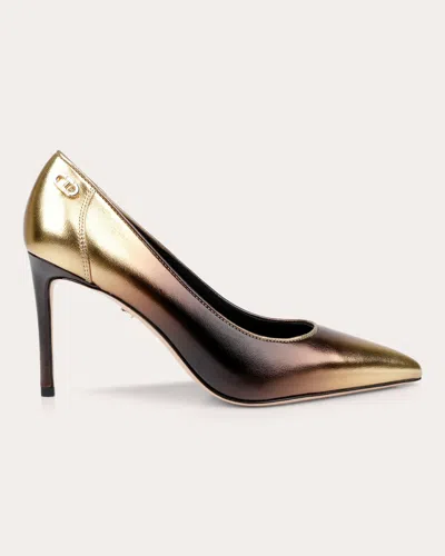 Dee Ocleppo Santorini Pointed Toe Pump In Gold