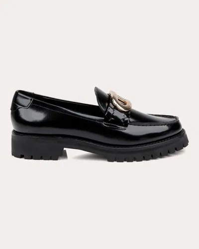 Dee Ocleppo Lola Leather Platform Loafer Pumps In Black
