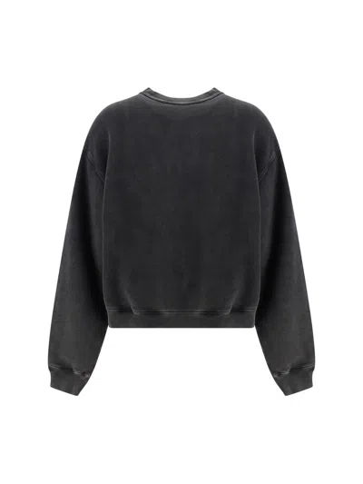 Alexander Wang Grey Cotton Sweatshirt In Washed Cedar