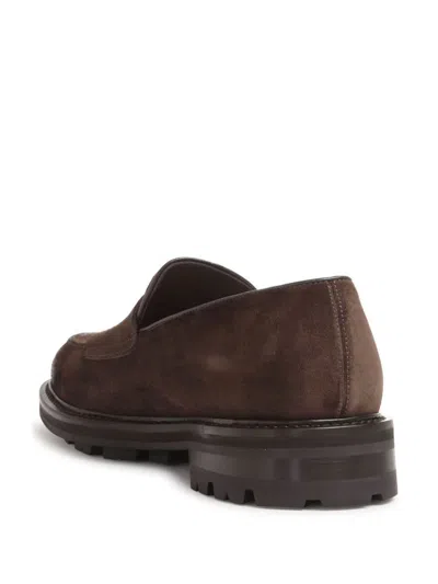 Cenere Calzature Mocassino Da Uomo In Pelle In Brown