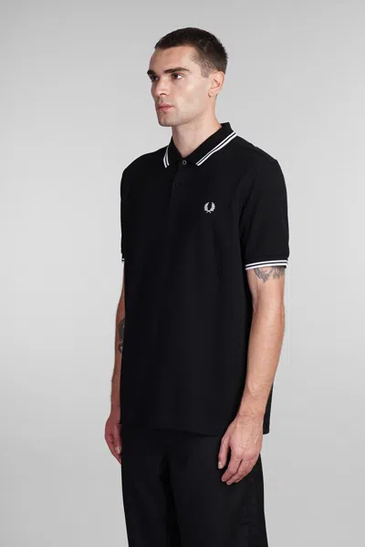 Comme Des Garçons Fred Perry Strong Will Polo Shirt In Black