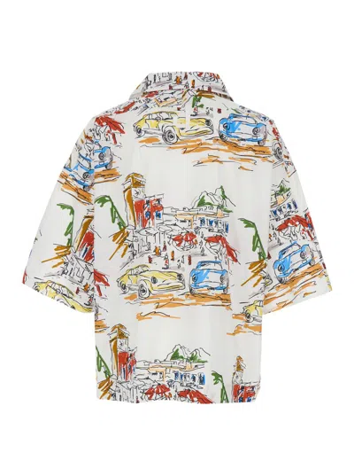 Jacquemus La Chemise Simon Printed Cotton Shirt In Printcapricarswhite