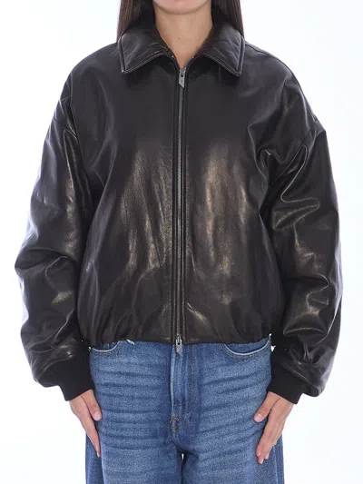 SALVATORE SANTORO LEATHER BOMBER JACKET 