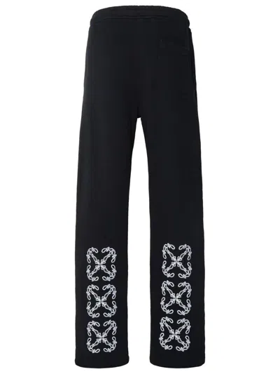 Off-white Diag-embroidered Cotton Track Pants In Black