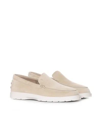 Tod's Suede Moccasin In White