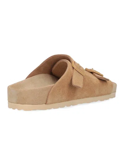 Birkenstock Zurich Double-buckle Suede Sandals In Beige