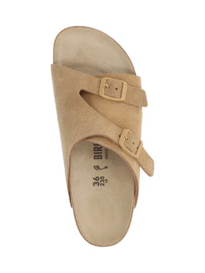 Birkenstock Zurich Double-buckle Suede Sandals In Beige